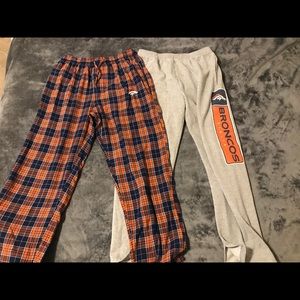 Lot of 2 Denver Broncos sweat/sleep pants. Large